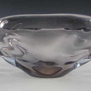 Skrdlovice #54133 Czech Blue & Pink Glass Bowl by Jan Kotik