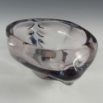 Skrdlovice #54133 Czech Blue & Pink Glass Bowl by Jan Kotik