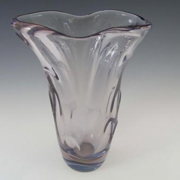 Skrdlovice #5630 Czech Pink & Blue Glass Vase by Jindrich Beránek