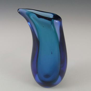 Murano 1950's Turquoise & Blue Sommerso Glass Vase