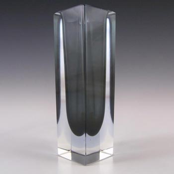Murano Faceted Neodymium Sommerso Glass Block Vase