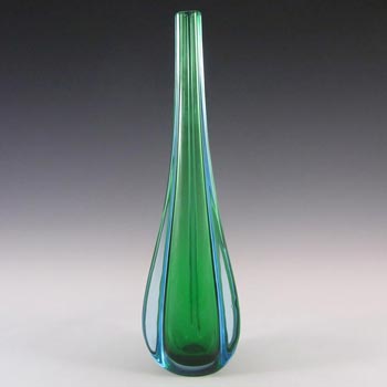 Murano/Sommerso 1950's Green & Blue Glass Stem Vase