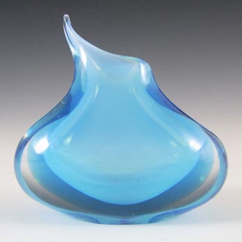 Murano/Venetian Opalescent Blue Sommerso Glass Vase