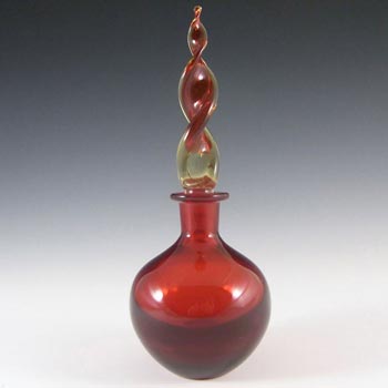 (image for) Murano Red + Amber Sommerso Glass Decorative Bottle