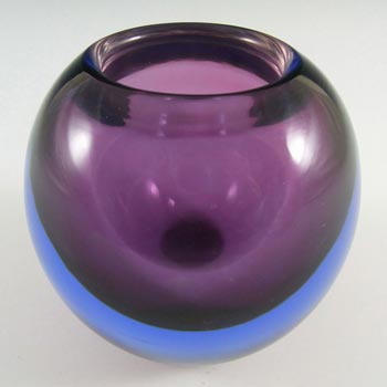 (image for) Murano 1950's Purple & Blue Sommerso Glass Globe Vase