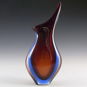 (image for) Murano/Venetian Red & Blue Sommerso Glass Vase