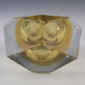 Murano/Sommerso Faceted Neodymium Glass Block Bowl
