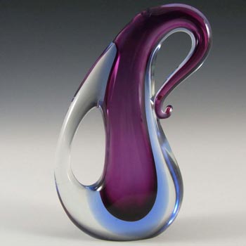 Murano / Venetian Purple & Blue Sommerso Glass Vase