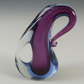 Arte Nuova Pustetto & Zanetti Murano Purple & Blue Sommerso Glass Vase