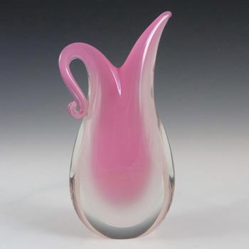 Oball Murano Pink + White Sommerso Glass Vase - Labelled