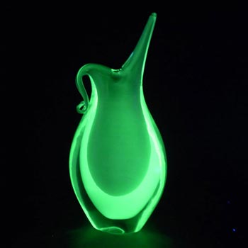 (image for) Murano/Venetian Blue & Uranium Green Sommerso Glass Vase