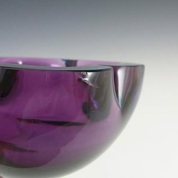 Murano Geode Purple & Blue Sommerso Glass Square Bowl