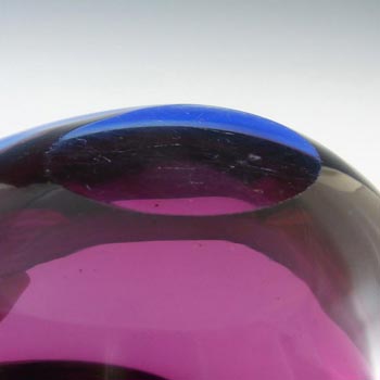 Murano Geode Purple & Blue Sommerso Glass Kidney Bowl