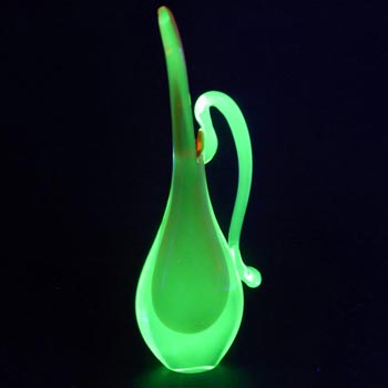 (image for) Murano/Venetian Red & Uranium Sommerso Glass Vase/Jug