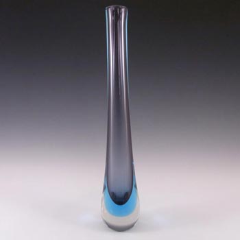 Thai Murano Style Purple & Blue Sommerso Glass Stem Vase