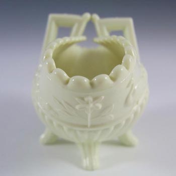 Sowerby #1350 Victorian Queen's Ivory Milk Glass Basket - Marked