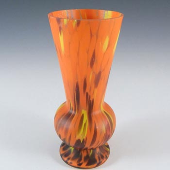 Czech 1930's Multicoloured Spatter/Splatter Glass Vase