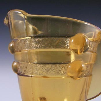 Stölzle #19413 Art Deco 1930's Amber Glass Jug + Bowl Set