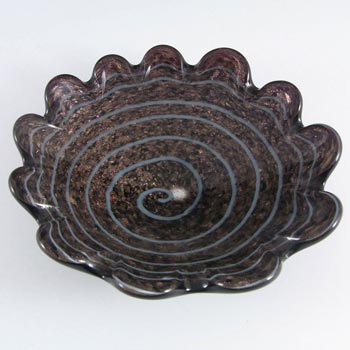 (image for) Fratelli Toso Murano Copper Aventurine Black Glass Bowl