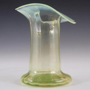 Victorian Vaseline/Uranium Glass Jack in the Pulpit Vase