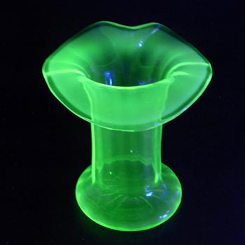 (image for) Victorian Vaseline/Uranium Glass Jack in the Pulpit Vase