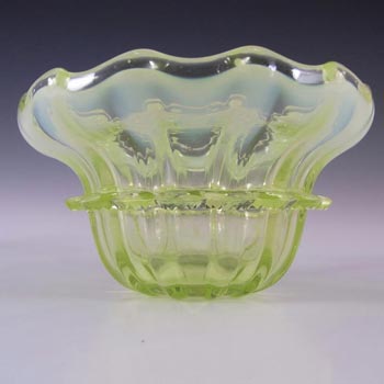 Victorian 1880's Vaseline/Uranium Opalescent Glass Bowl