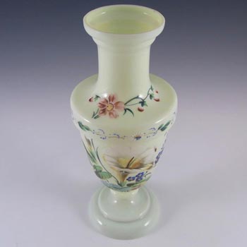 Victorian Bohemian Enamelled Uranium Glass Vase