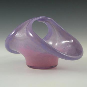 Vasart Signed Pink & Purple Mottled Glass Bowl B003