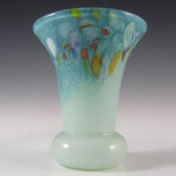 Vasart or Strathearn Turquoise Mottled Glass Vase V022