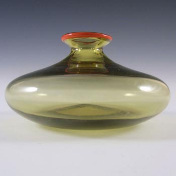 Venini Murano Amber Glass \'Monofiori\' Vase - Signed