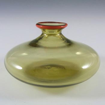 Venini Murano Amber Glass 'Monofiori' Vase - Signed