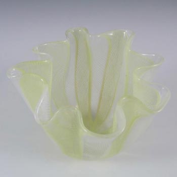 Venini Murano Glass Zanfirico Fazzoletto Vase - Marked