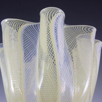 Venini Murano Glass Zanfirico Fazzoletto Vase - Marked