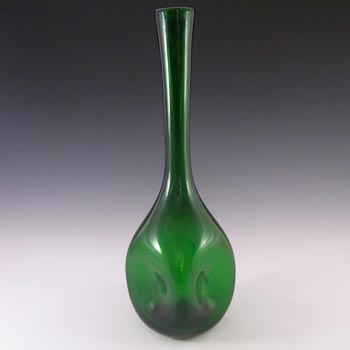 Empoli Verde Large Italian Green Glass Dimpled Vase
