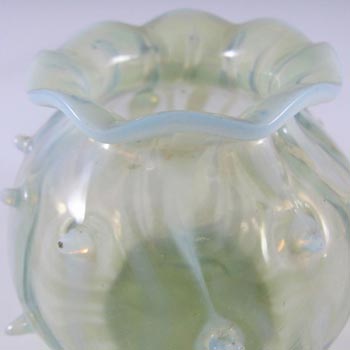 Victorian 1890's Opalescent / Pearline Glass Thorn Vase