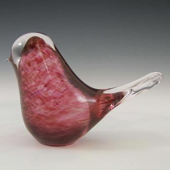 Wedgwood Speckled Pink Glass Bird RSW70 - Marked