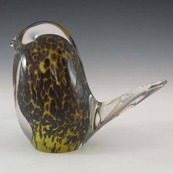 Wedgwood Speckled Yellow/Brown Glass Large Bird RSW71
