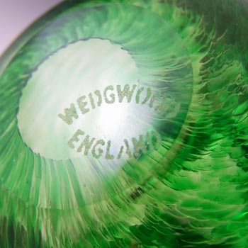 Wedgwood Green Glass Fledgling Bird Paperweight - Marked