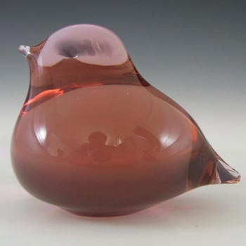 Wedgwood Pink Glass Fledgling Bird Paperweight - Marked