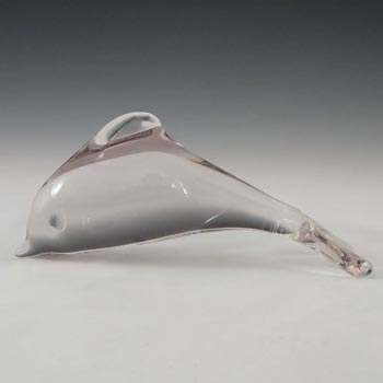 Wedgwood Clear Glass Dolphin Paperweight RSW417 - Marked