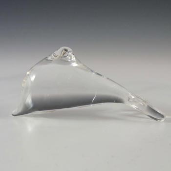 Wedgwood Clear Glass Lilliput Dolphin Paperweight - Marked