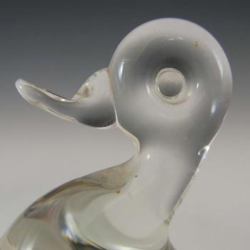 Wedgwood Clear Glass 'Lilliput' Duck Paperweight - Label