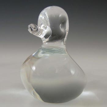 Langham Clear Glass Duck/Duckling Paperweight - Marked