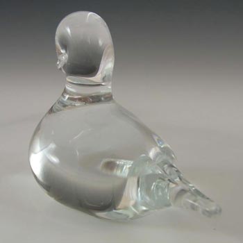 Langham Clear Glass Duck/Duckling Paperweight - Marked
