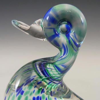 Wedgwood Blue & Green Glass 'Lilliput' Duck Paperweight