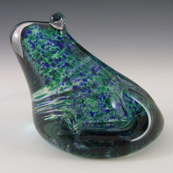 (image for) Wedgwood Speckled Blue & Green Glass Frog RSW404 - Marked