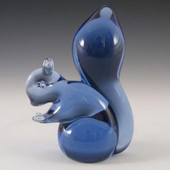 Wedgwood Blue Glass Squirrel Paperweight RSW410 - Marked