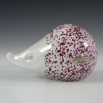 Wedgwood Pink + White Glass Hedgehog Paperweight RSW403