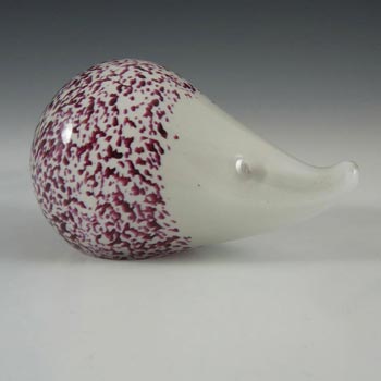 Wedgwood Pink + White Glass Hedgehog Paperweight RSW403