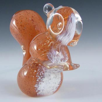 Caithness Crystal Orange + White Glass Squirrel Paperweight